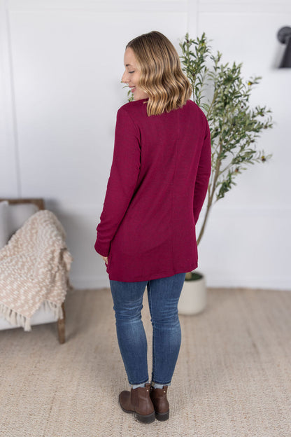 Michelle Mae Cori Cardigan - Burgundy