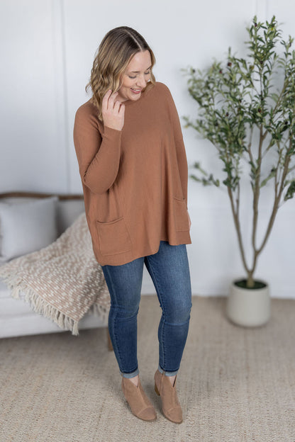 Michelle Mae Naomi Pocket Sweater - Latte