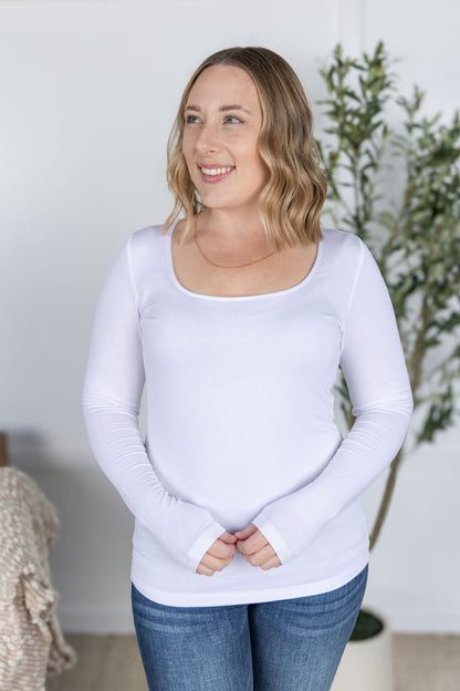 Michelle Mae Alyssa Long Sleeve Top - White