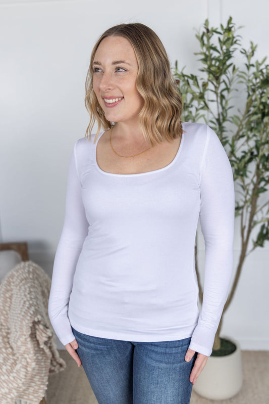 Michelle Mae Alyssa Long Sleeve Top - White