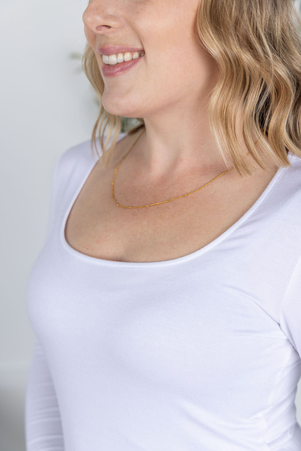 Michelle Mae Alyssa Long Sleeve Top - White