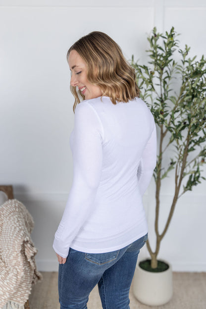 Michelle Mae Alyssa Long Sleeve Top - White