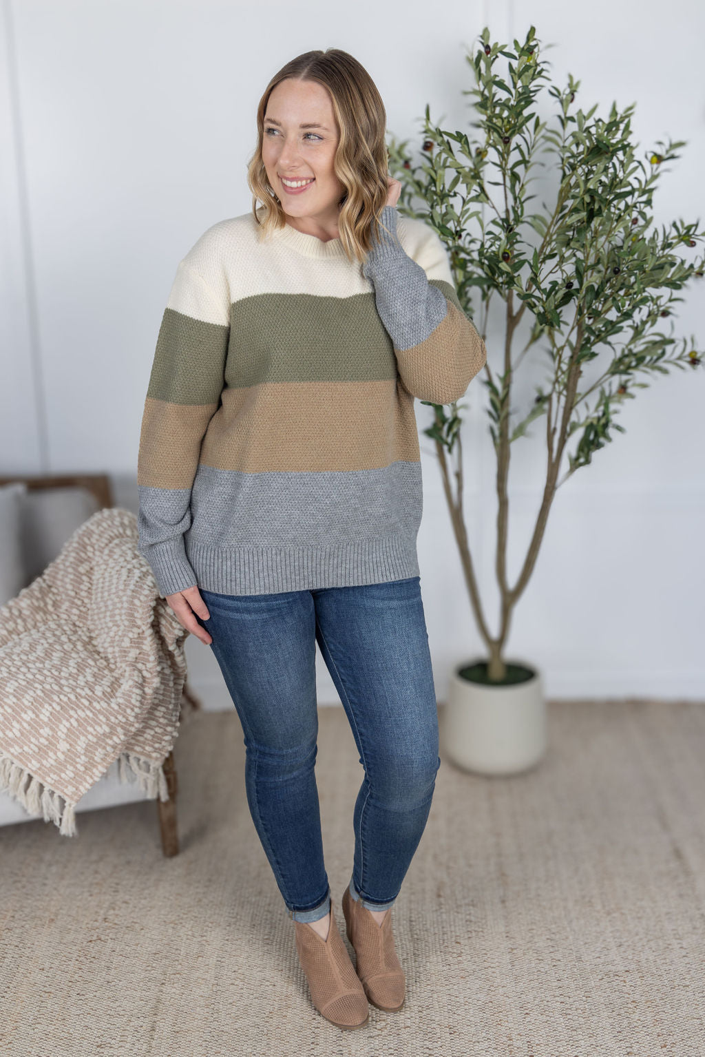 Michelle Mae Colorblock Sweater - Neutral Mix