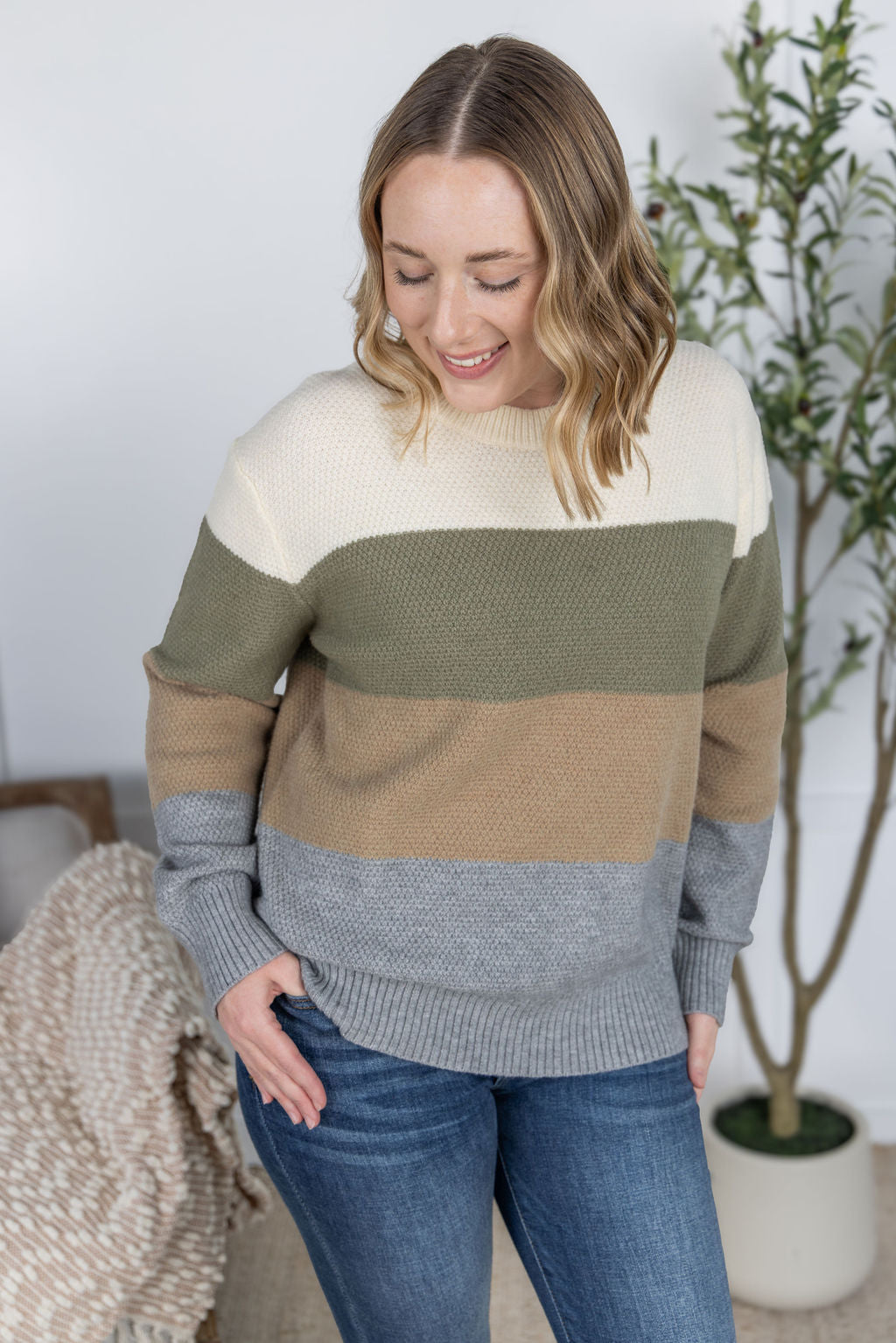 Michelle Mae Colorblock Sweater - Neutral Mix