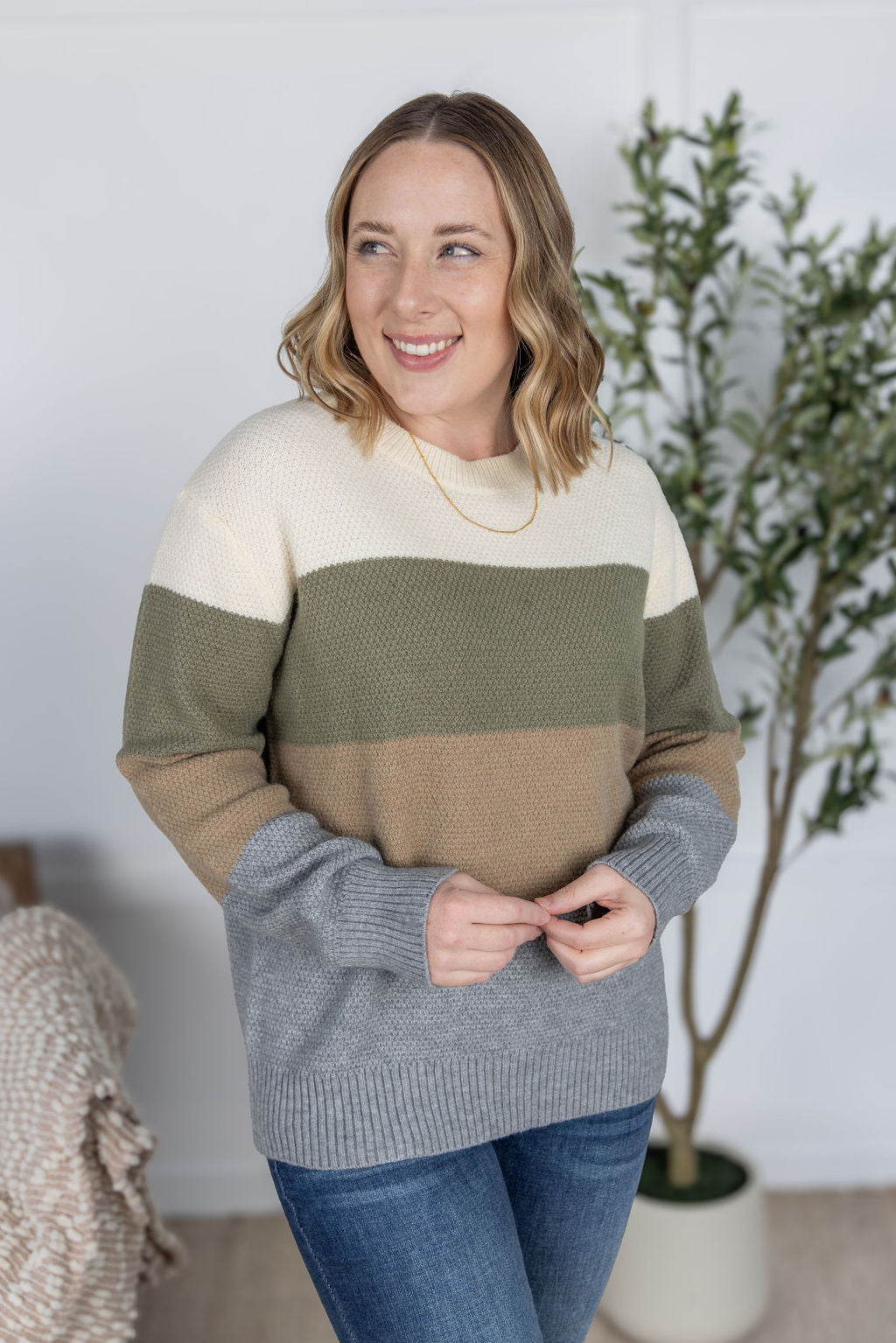 Michelle Mae Colorblock Sweater - Neutral Mix