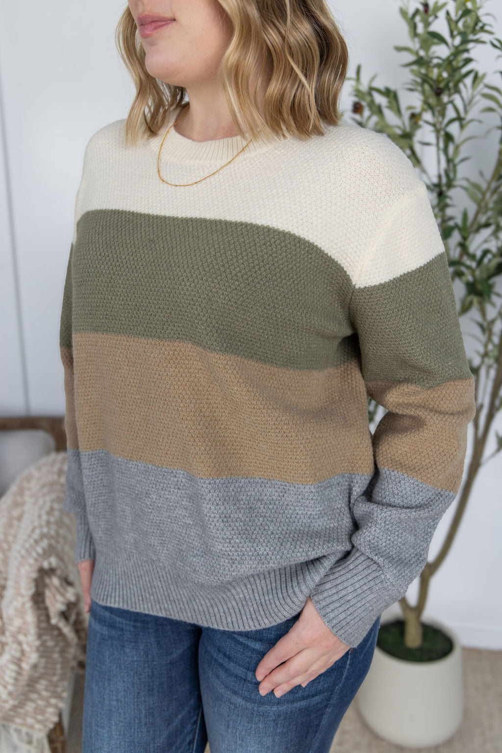 Michelle Mae Colorblock Sweater - Neutral Mix