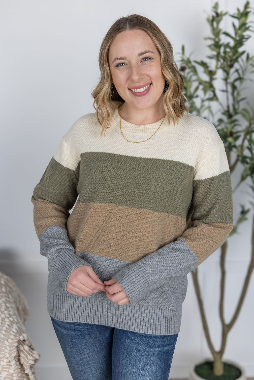 Michelle Mae Colorblock Sweater - Neutral Mix