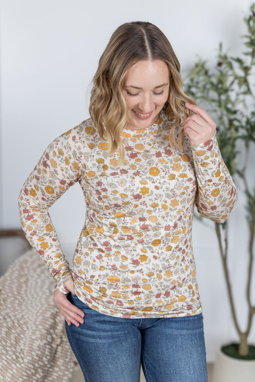 Michelle Mae Blair Long Sleeve Top - Fall Vintage Floral