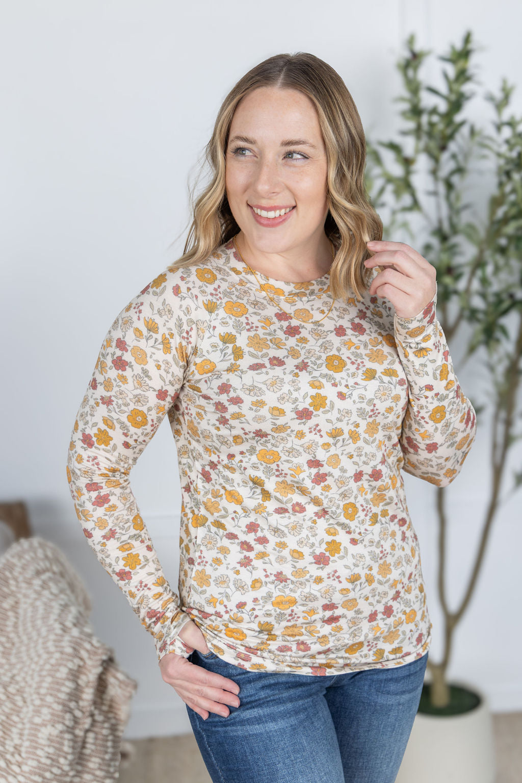 Michelle Mae Blair Long Sleeve Top - Fall Vintage Floral