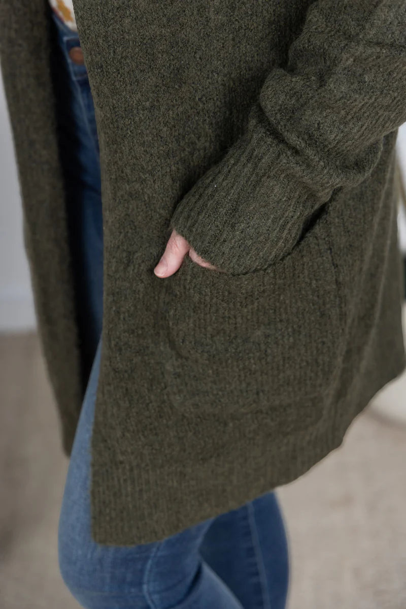 Michelle Mae Madison Cozy Cardigan - Dark Olive