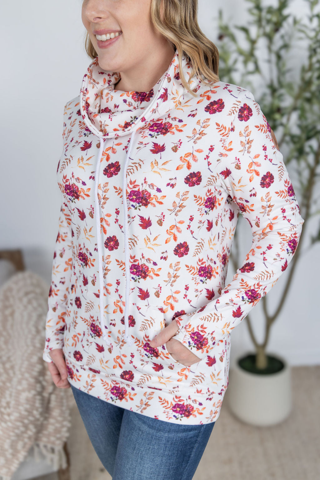 Michelle Mae Soft Funnel Neck - Autumn Floral