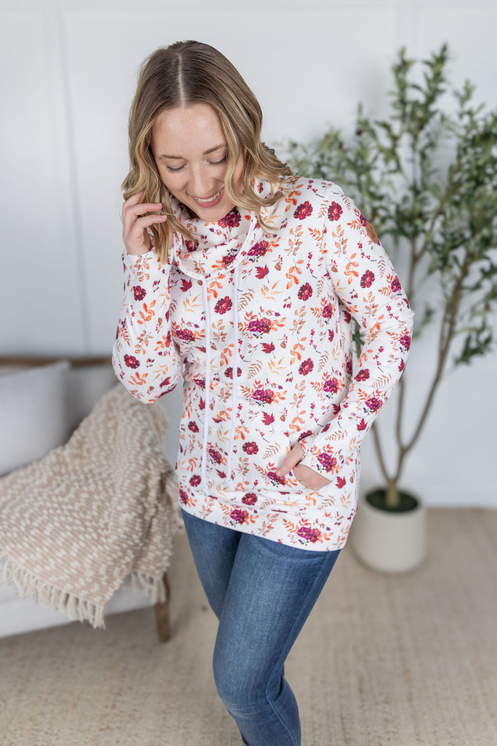 Michelle Mae Soft Funnel Neck - Autumn Floral