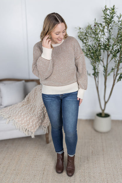 Michelle Mae Charlotte Sweater - Mocha and Cream
