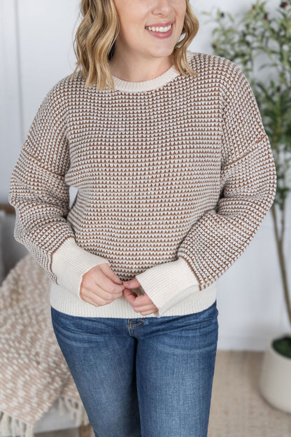 Michelle Mae Charlotte Sweater - Mocha and Cream