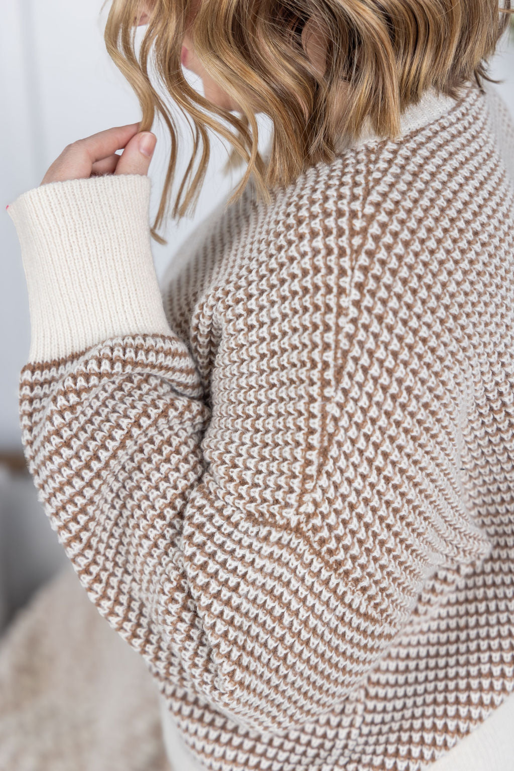 Michelle Mae Charlotte Sweater - Mocha and Cream