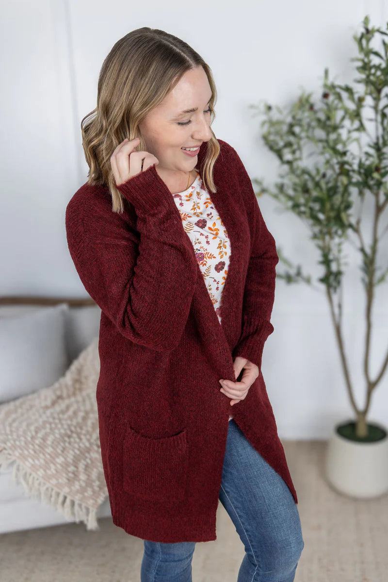 Michelle Mae Madison Cozy Cardigan - Burgundy
