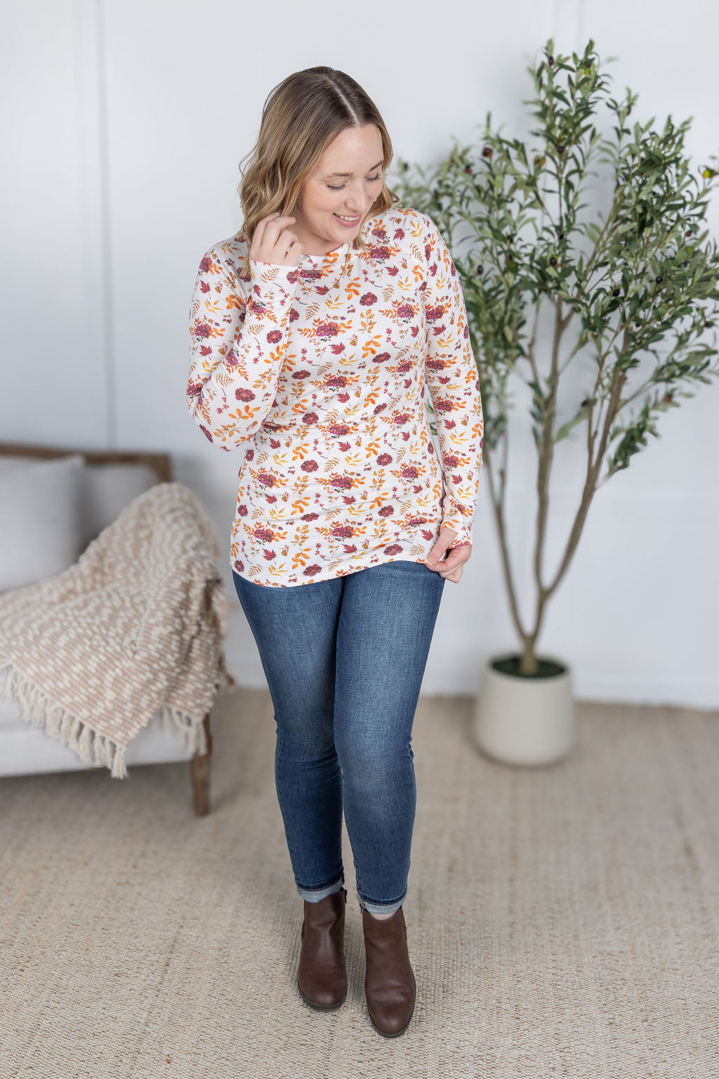 Michelle Mae Blair Long Sleeve Top - Autumn Floral