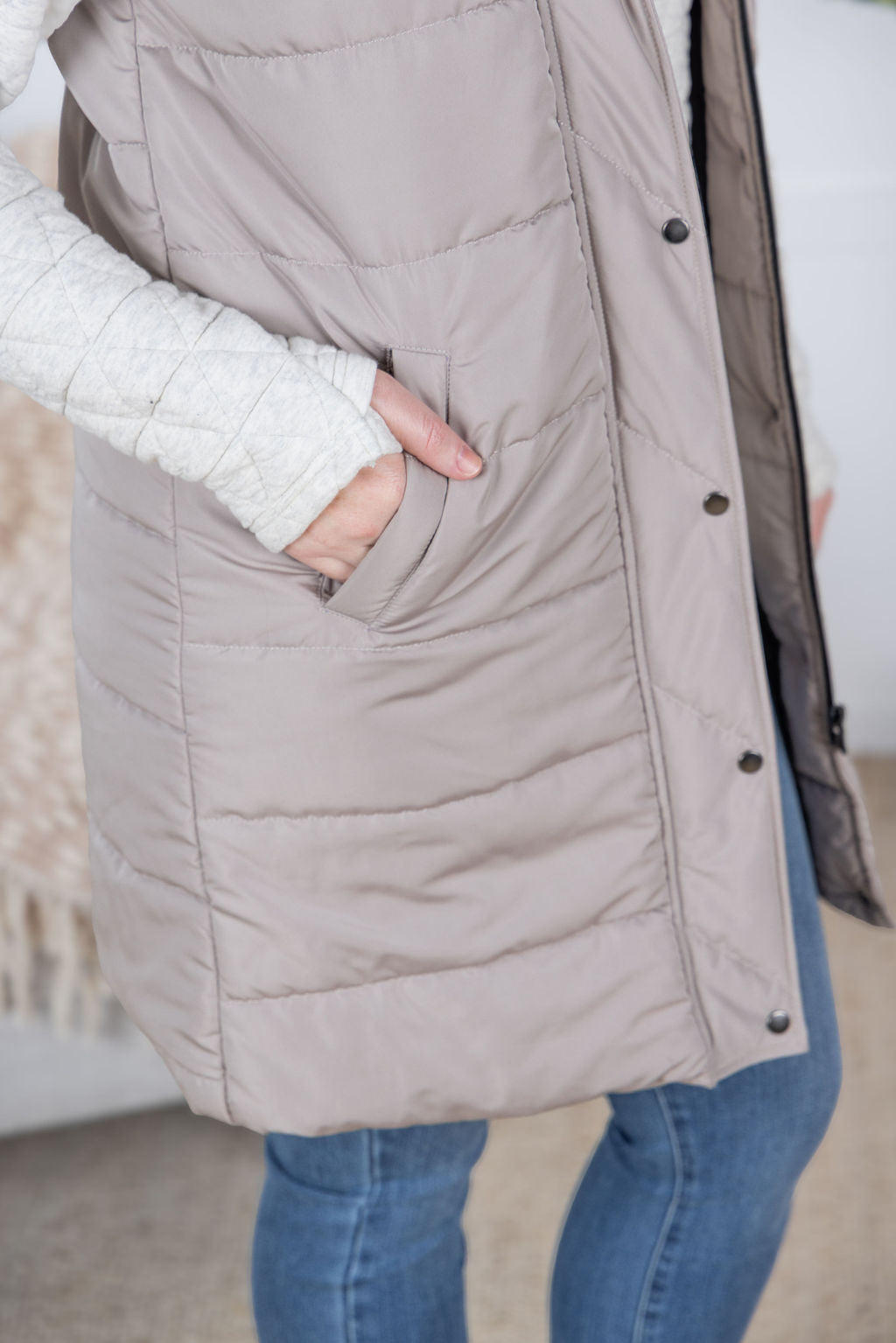 Michelle Mae Harlow Long Vest - Latte