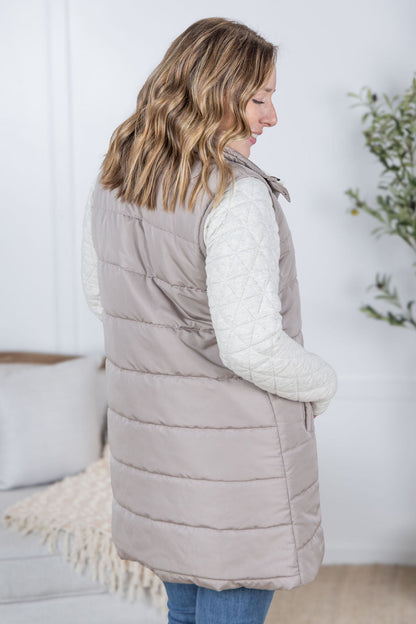 Michelle Mae Harlow Long Vest - Latte