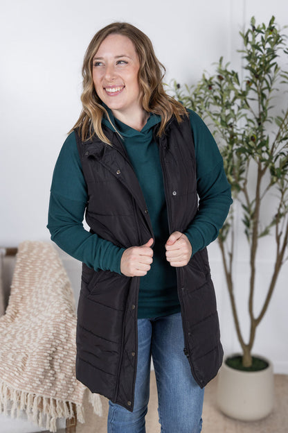 Michelle Mae Harlow Long Vest - Black