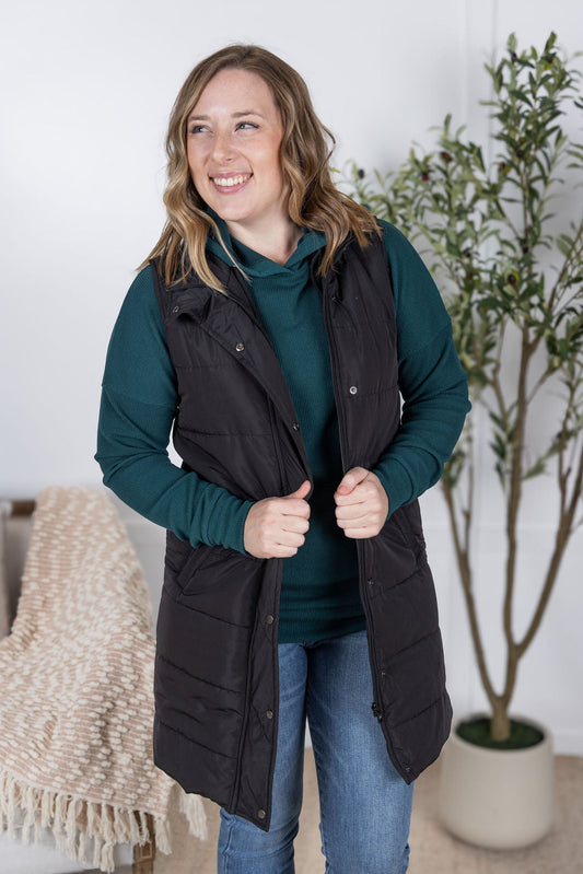 Michelle Mae Harlow Long Vest - Black