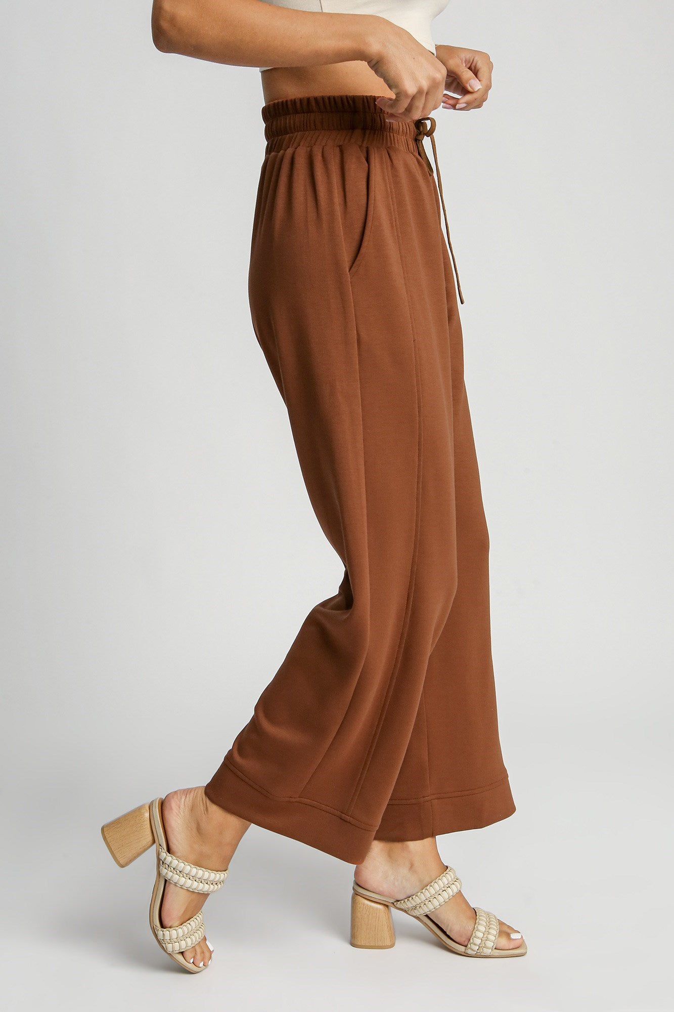 Pocket Perfect Wide-Leg Pants-Rust