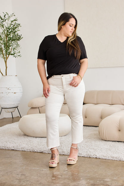 Mini Mia Tummy Control High Waist Jeans In Off White