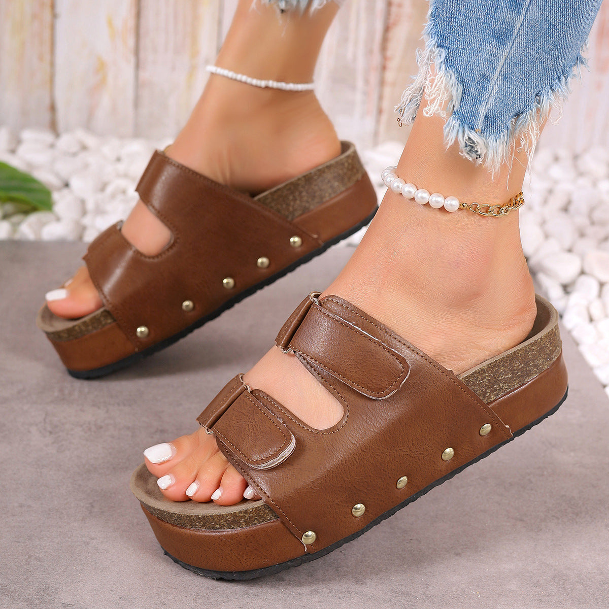 PREORDER - Never give up, ever Studded Platform Sandals