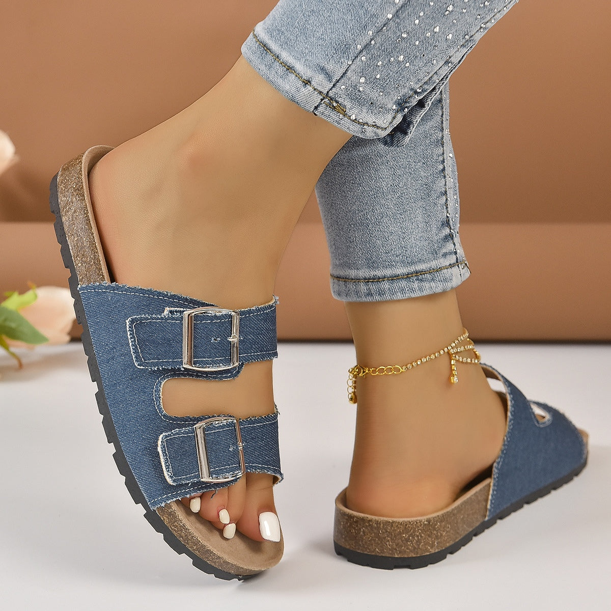 PREORDER- Open Toe Double Buckle Sandals