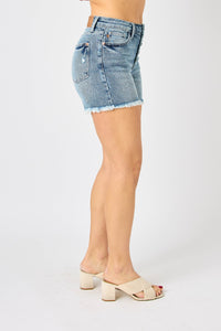 Felicia Raw Hem Denim Shorts