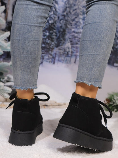 PREORDER- Laced Up Platform Suede Boots