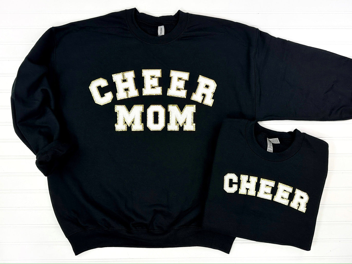 PREORDER: Cheer Mom + Mini Chenille Patch Sweatshirt