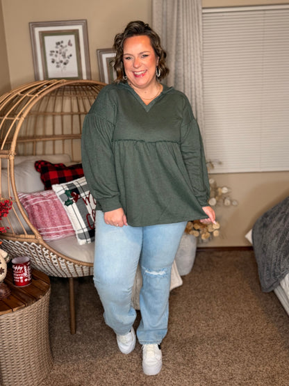 She's Not Wrong Hooded V-Neck Pullover