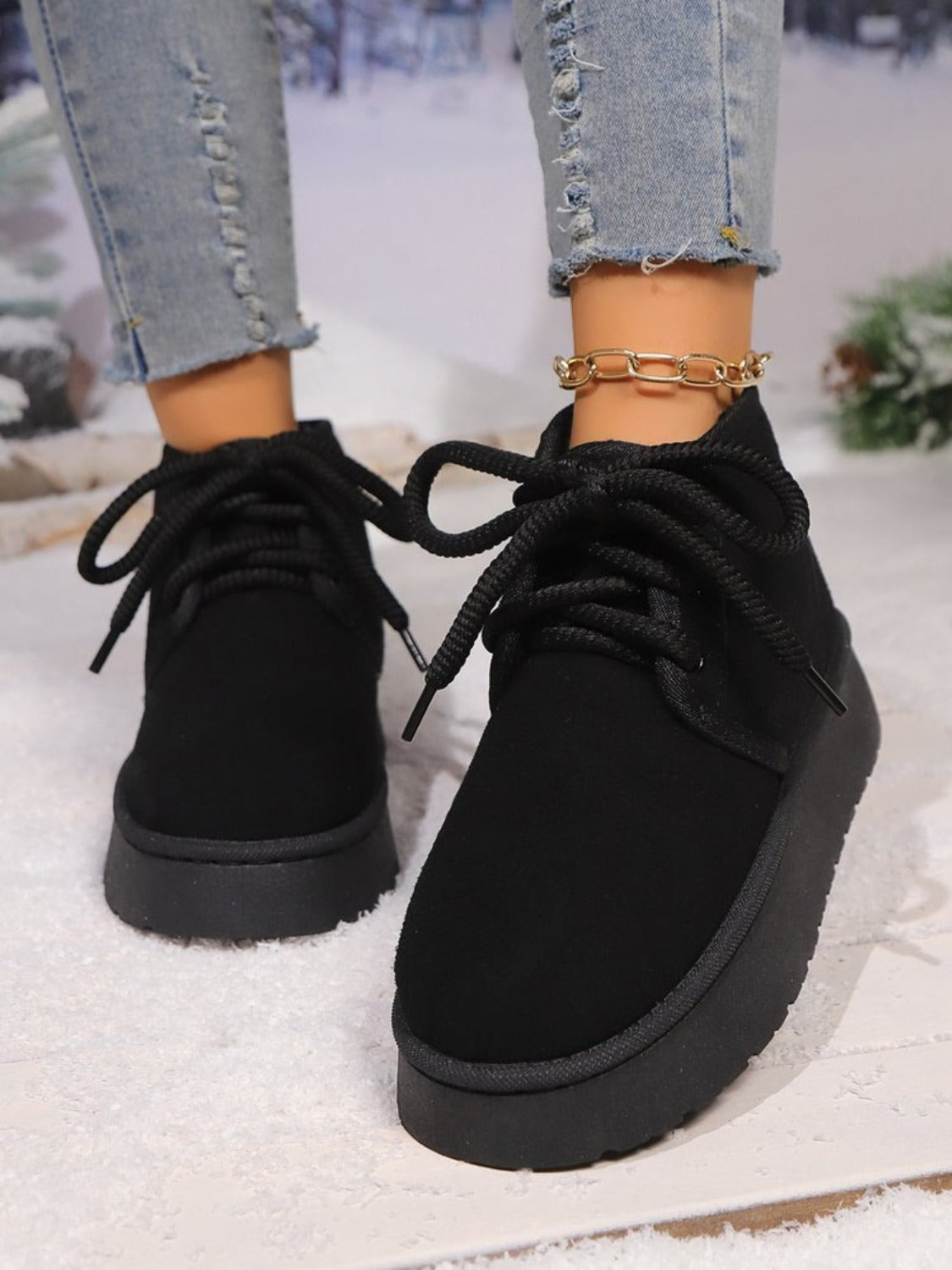 PREORDER- Laced Up Platform Suede Boots