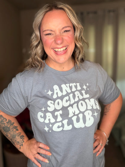 Antisocial Cat Mom Graphic Tee