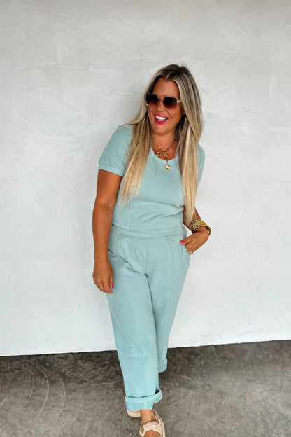 PREORDER- STAY IN CROP PANT SET