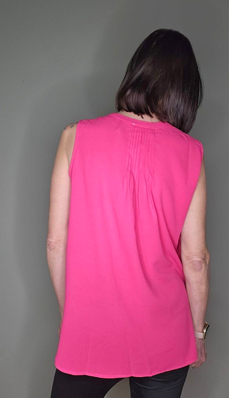 Love Me Now Sleeveless Blouse in Hot Pink