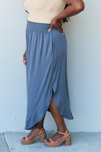 Comfort Princess High Waist Maxi Skirt in Charcoal