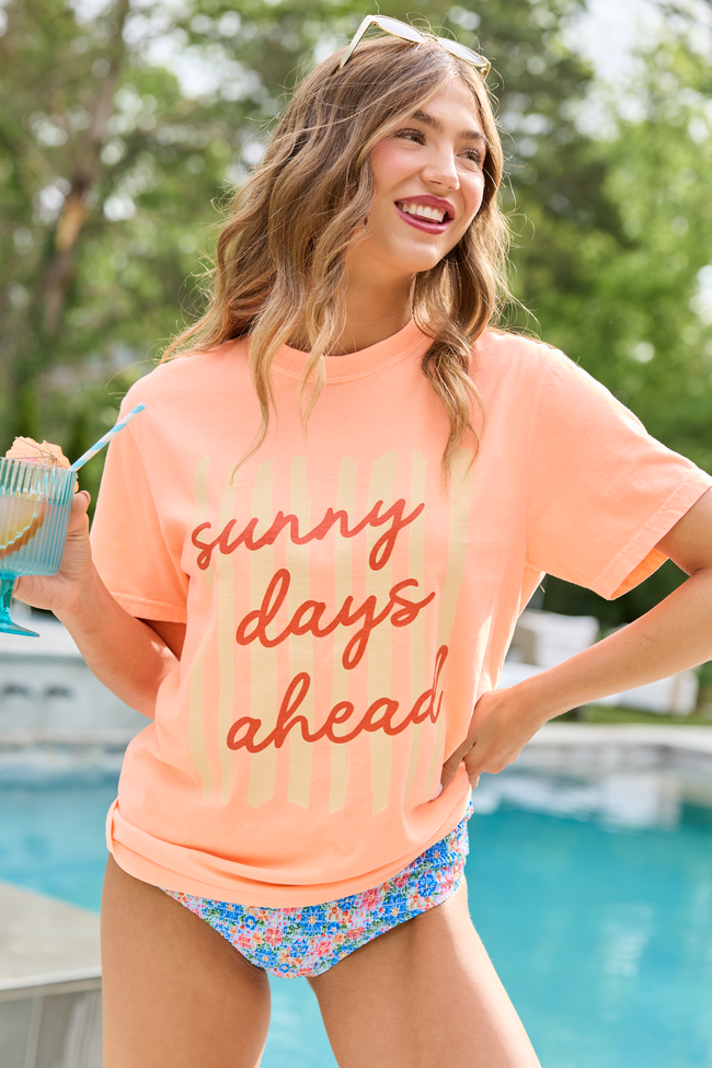 Sunny Days Ahead Neon Orange Graphic Tee