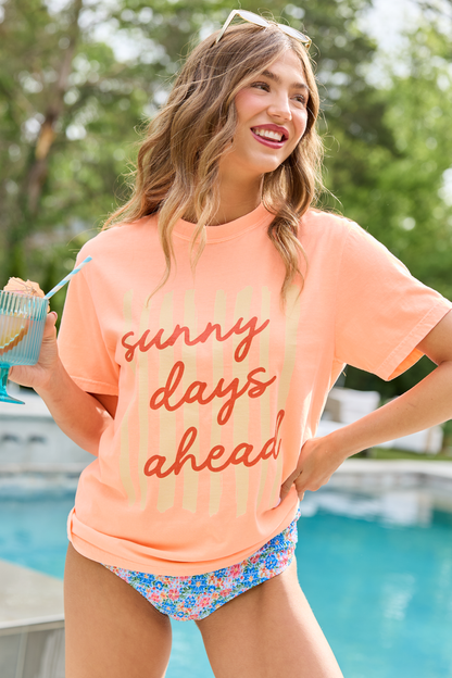 Sunny Days Ahead Neon Orange Graphic Tee