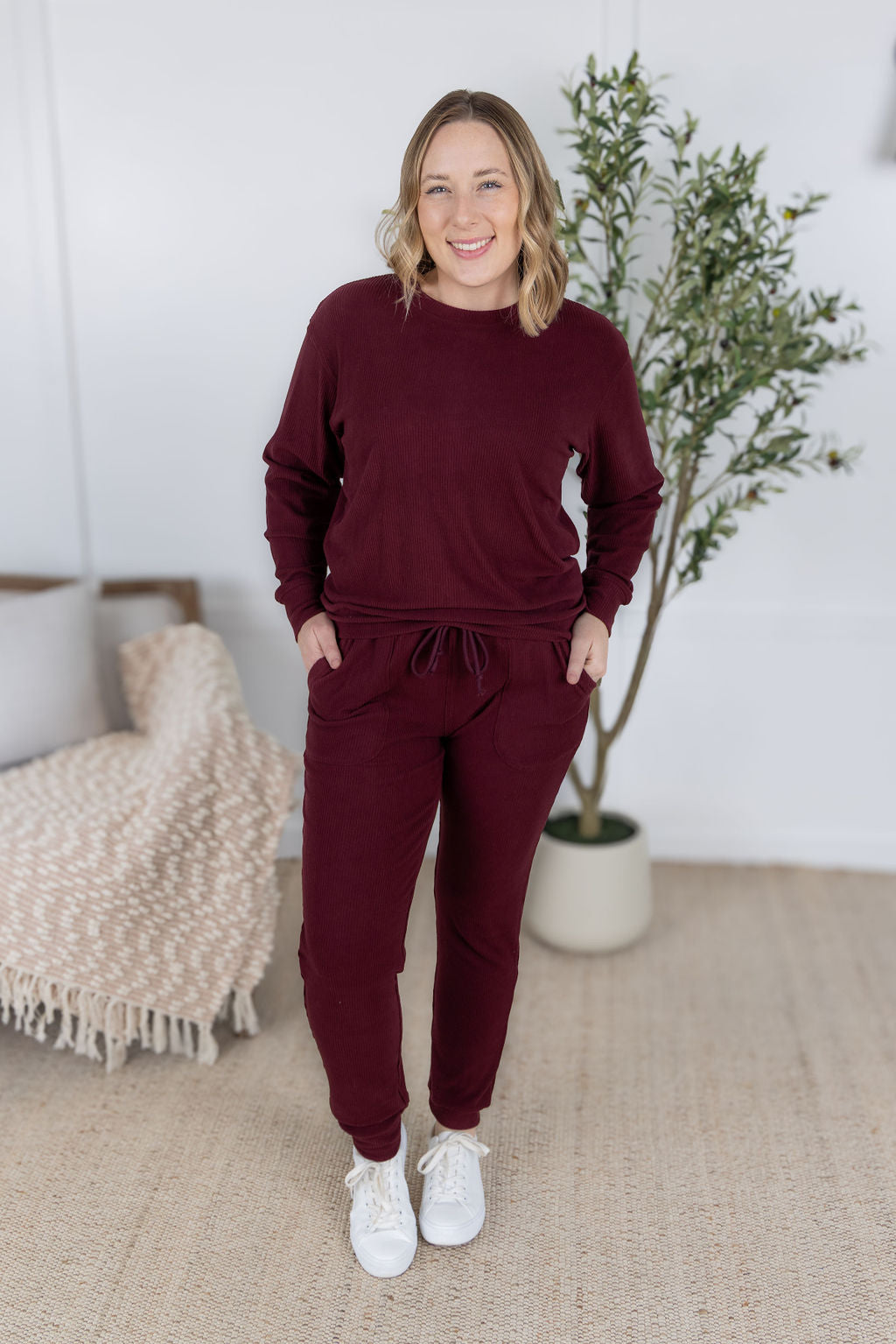 Michelle Mae Corrine Joggers - Burgundy