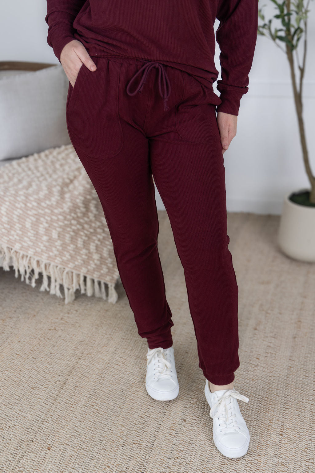 Michelle Mae Corrine Joggers - Burgundy