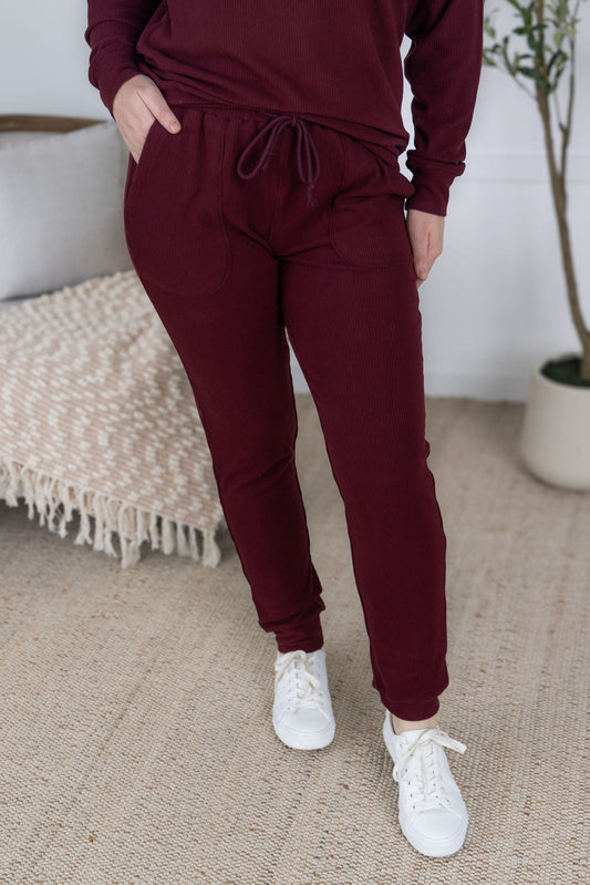 Michelle Mae Corrine Joggers - Burgundy