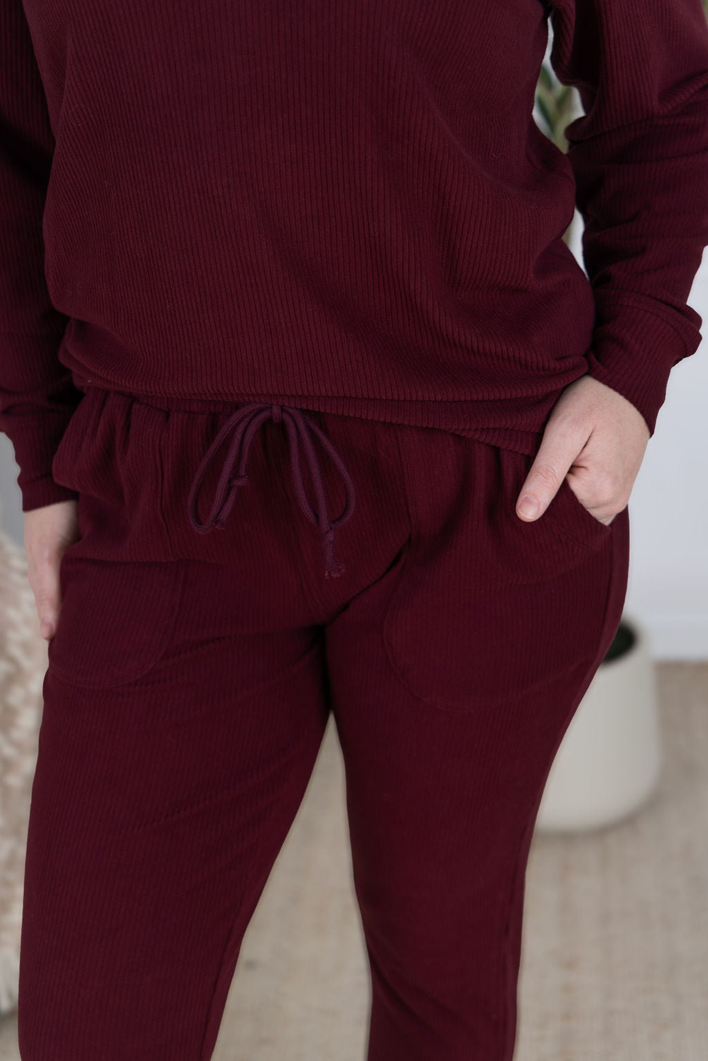 Michelle Mae Corrine Joggers - Burgundy