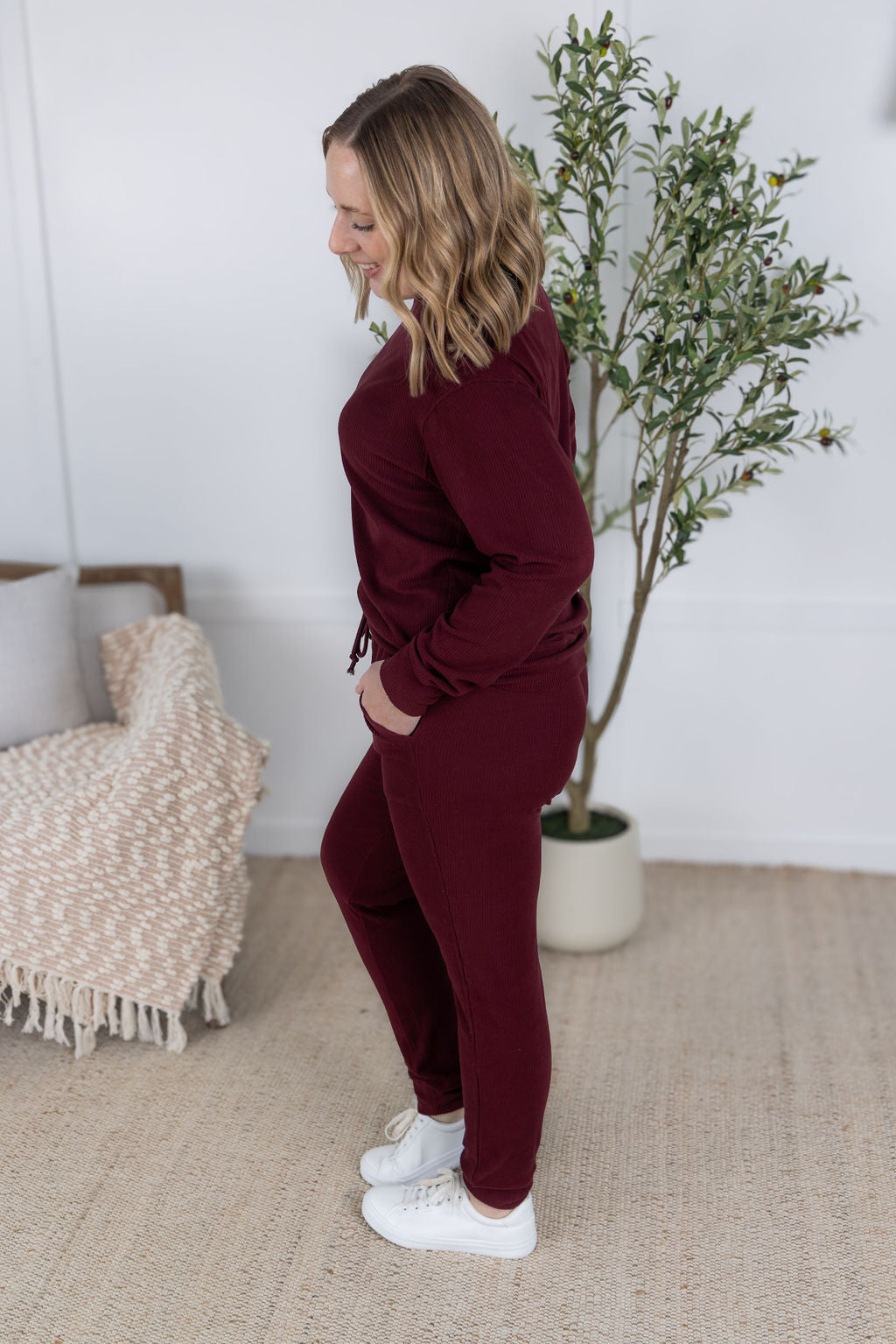 Michelle Mae Corrine Joggers - Burgundy