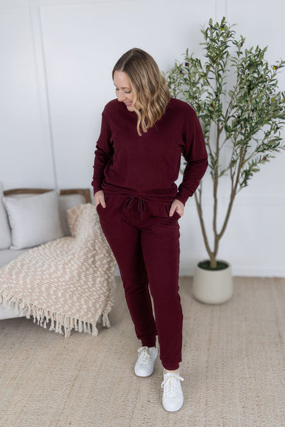 Michelle Mae Corrine Joggers - Burgundy