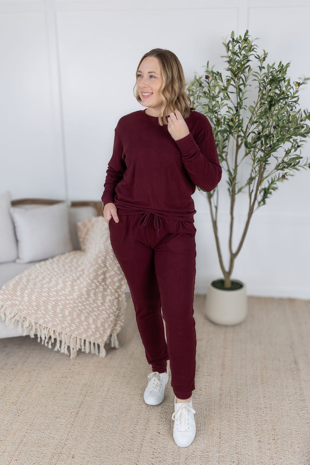 Michelle Mae Corrine Joggers - Burgundy