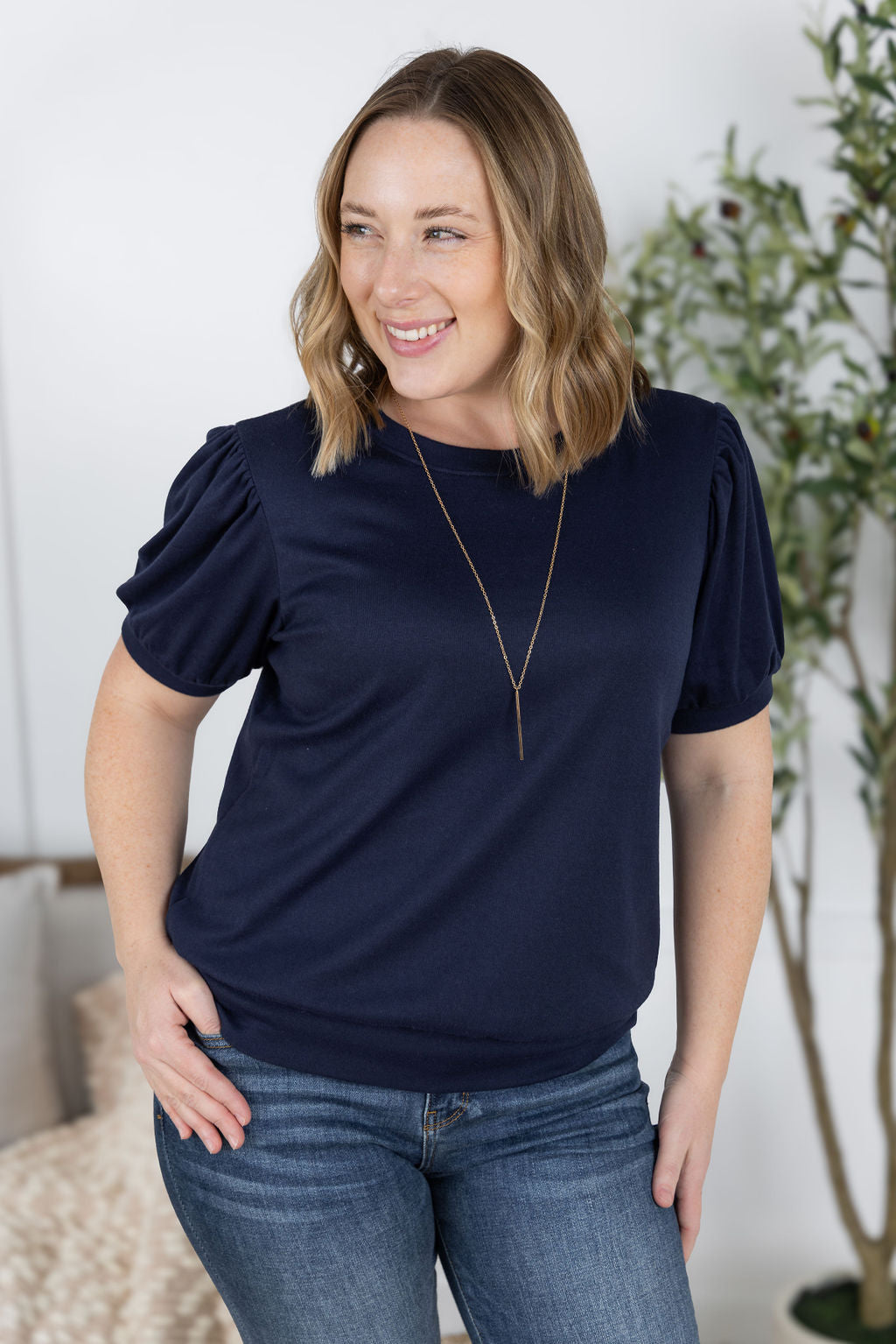 Michelle Mae Katie Cozy Top - Navy