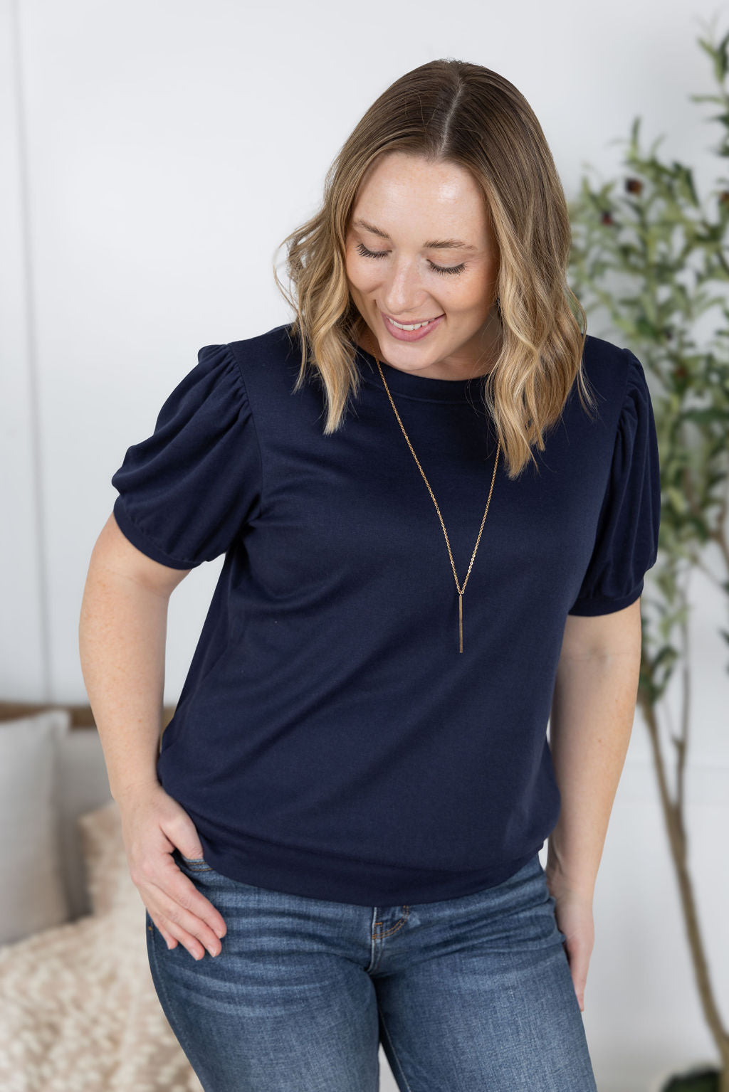 Michelle Mae Katie Cozy Top - Navy