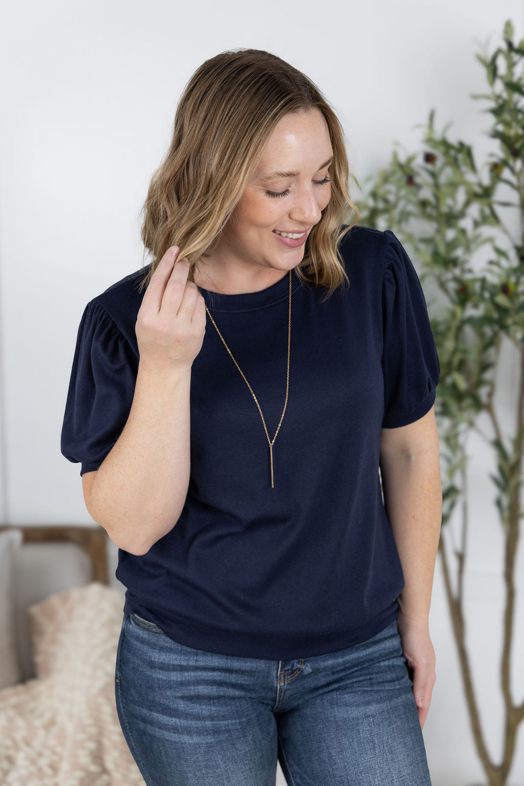 Michelle Mae Katie Cozy Top - Navy